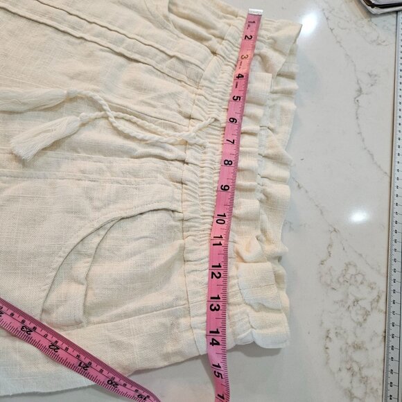 House Of Harlow 1960 Linen Blend Puff Sleeve Top & Shorts Set Size Small Ivory - Picture 13 of 14